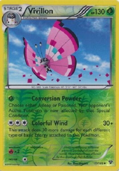 XY Vivillon #17/146 Meadow Pattern Reverse Holo