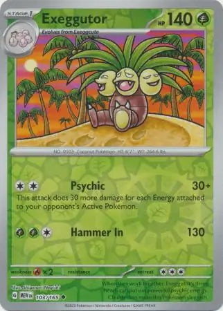 151 Set Exeggutor #103/165 reverse holo