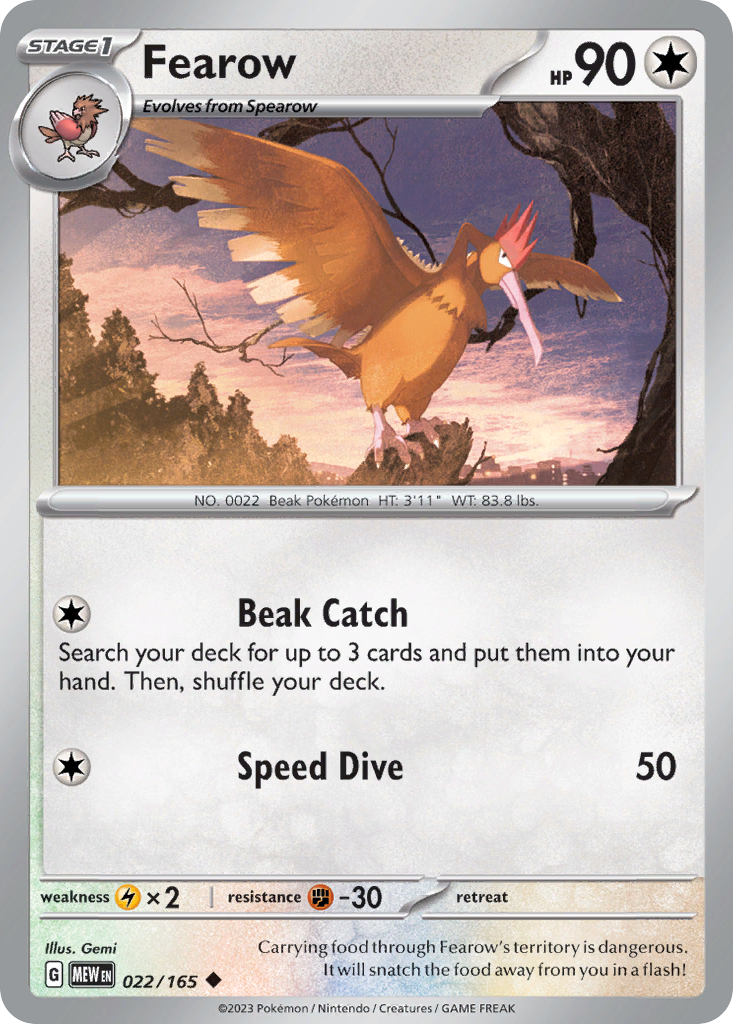 151 Set Fearow #22/165
