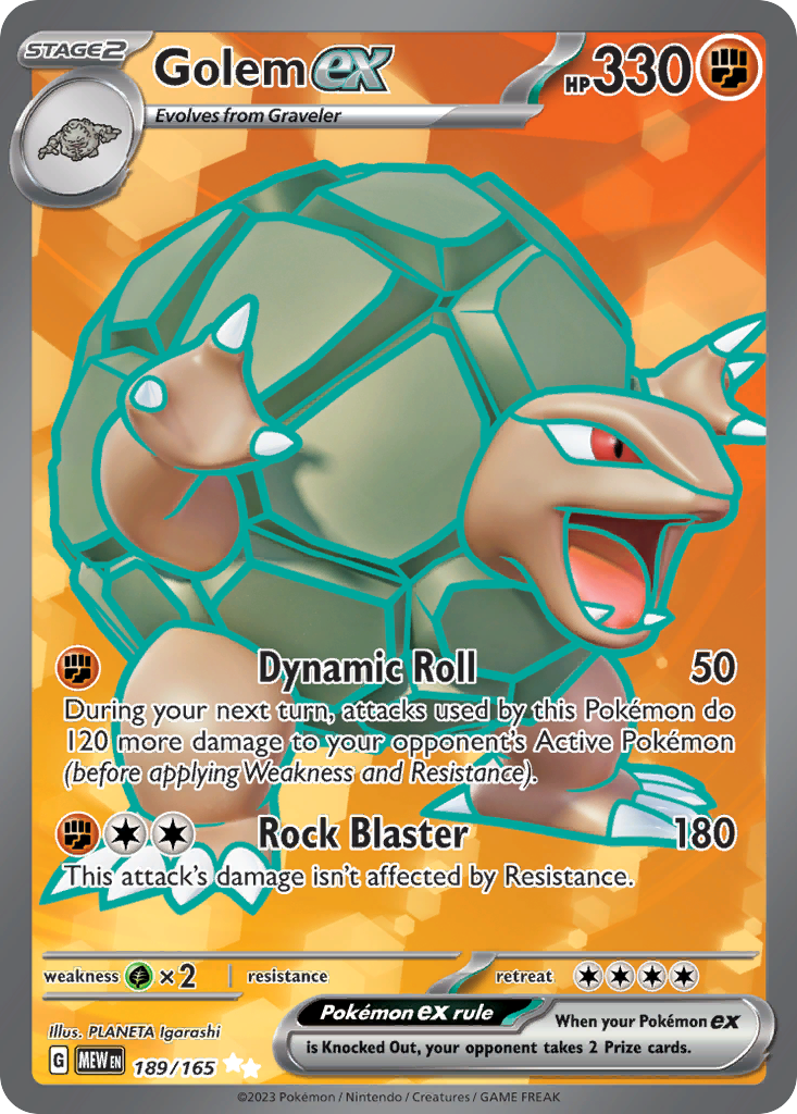 151 Set Golem EX #189/165
