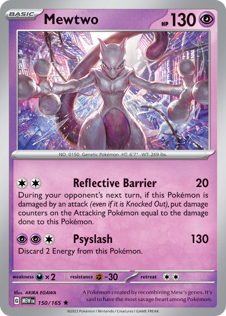 151 Set Holo Mewtwo #150/165
