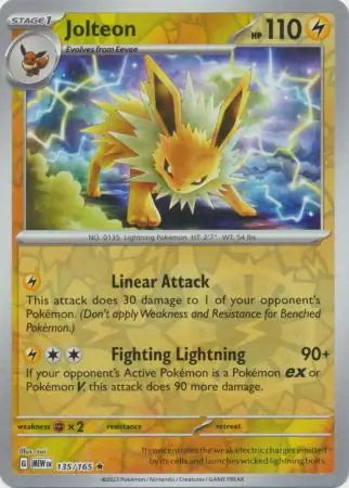 151 Set Jolteon #135/165 reverse holo