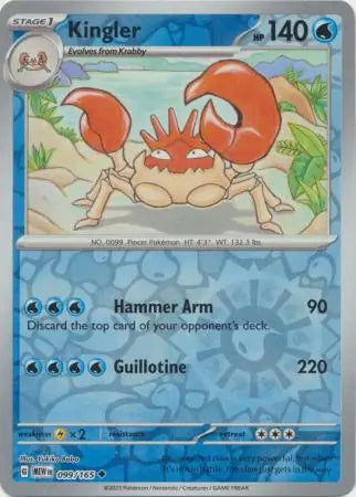 151 Set Kingler #99/165 reverse holo