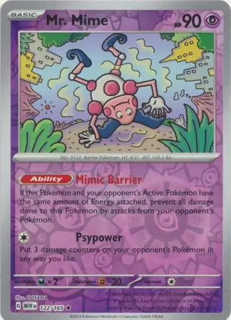 151 Set Mr. Mime #122/165 reverse holo