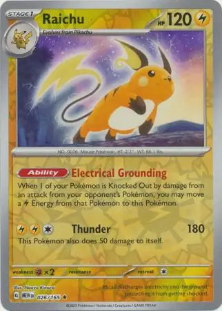 151 Set Raichu #26/165 reverse holo
