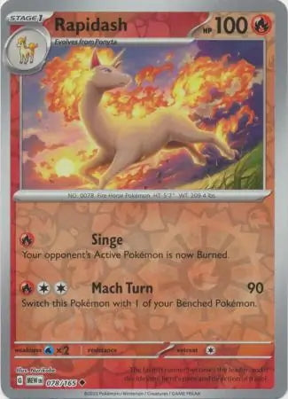 151 Set Rapidash #78/165 reverse holo