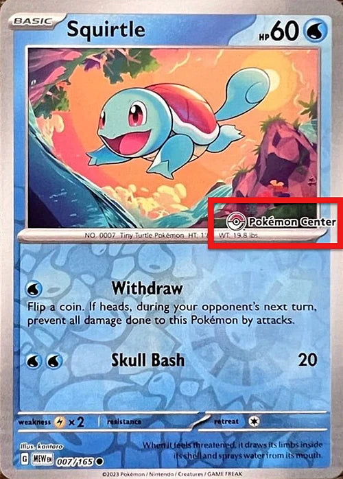 151 Set Squirtle #7 Pokémon Center