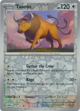 151 Set Tauros #128/165 reverse holo