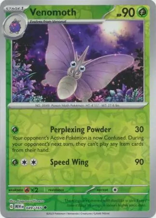 151 Set Venomoth #49/165 reverse holo