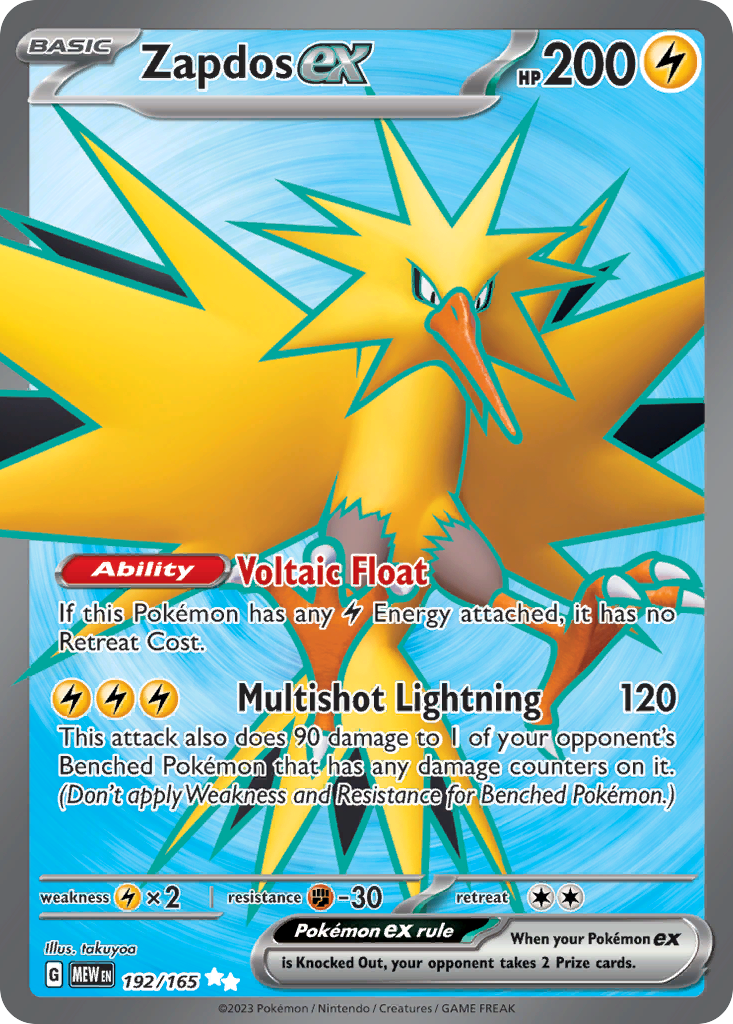 151 Set Zapdos EX #192/165