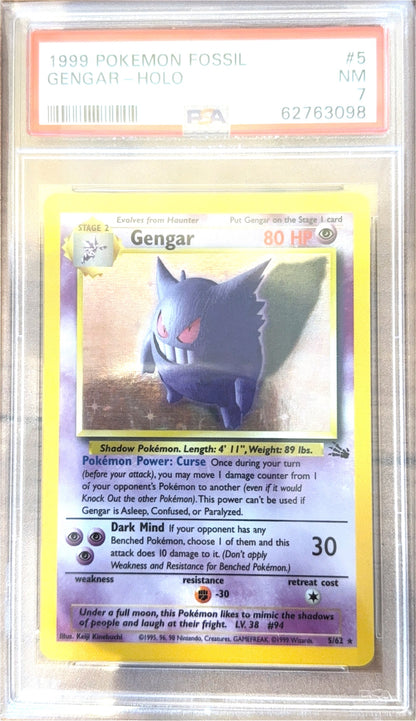 1999 Fossil Gengar 5/62 PSA 7 #62763098 front