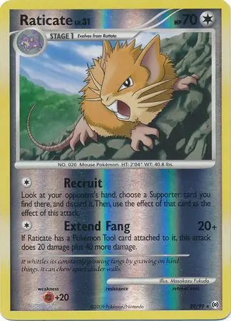 Arceus Set Raticate #29/99 reverse holo