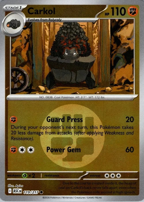 Ascended Heroes Carkol #119/217 Reverse Holo