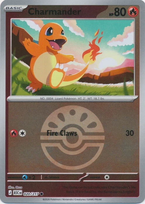 Ascended Heroes Charmander #020/217 Pokeball Reverse Holo