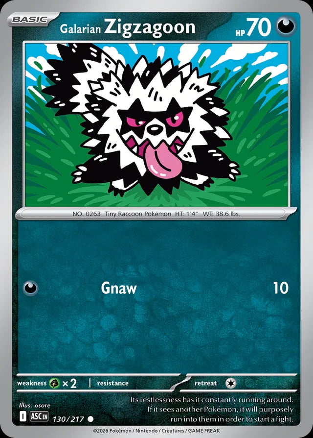 Ascended Heroes Galarian Zigzagoon #130/217