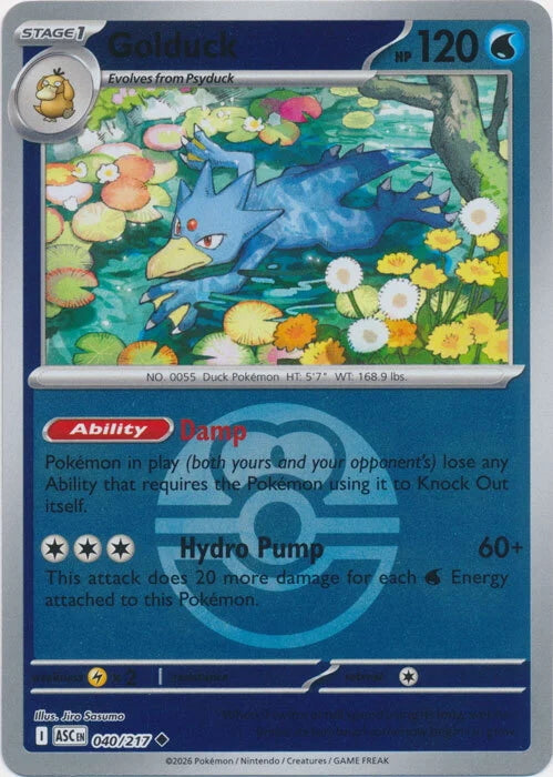 Ascended Heroes Golduck #040/217 Pokeball Reverse Holo
