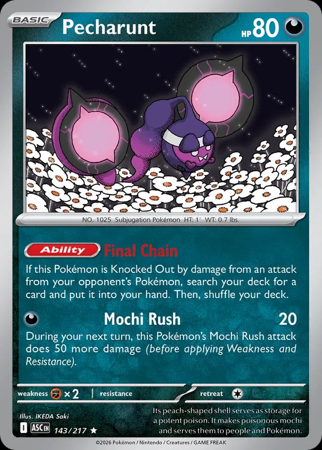 Ascended Heroes Holo Pecharunt #143/217