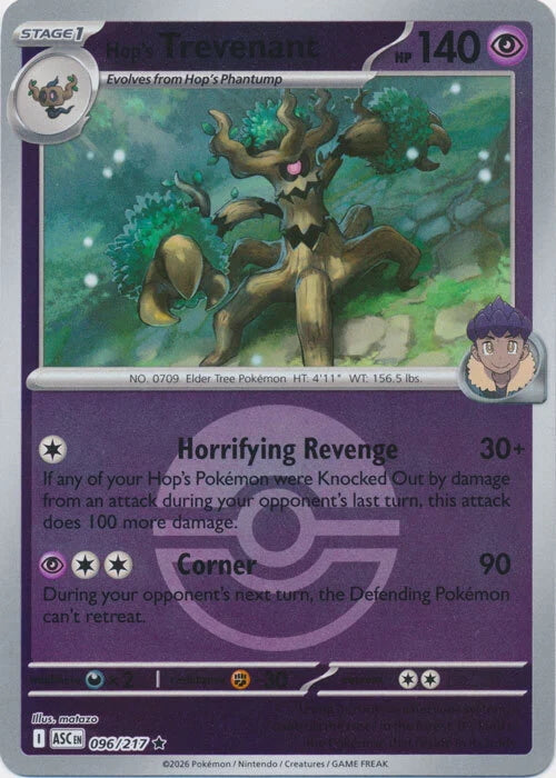 Ascended Heroes Hop’s Trevenant #096/217 Pokeball Reverse Holo