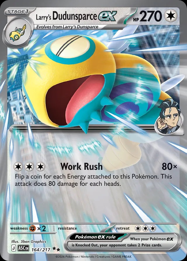 Ascended Heroes Larry’s Dudunsparce ex #164/217