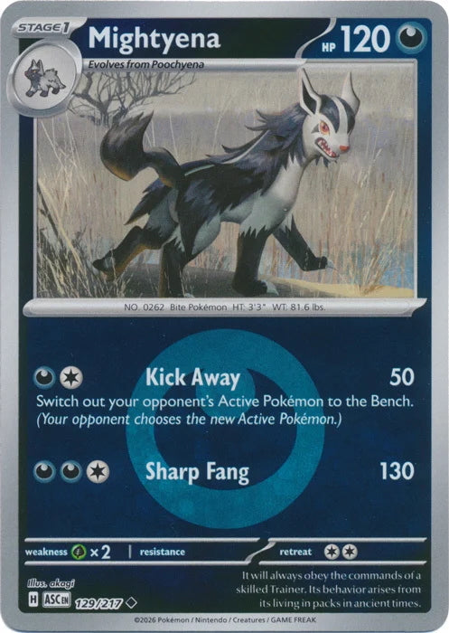 Ascended Heroes Mightyena #129/217 Reverse Holo