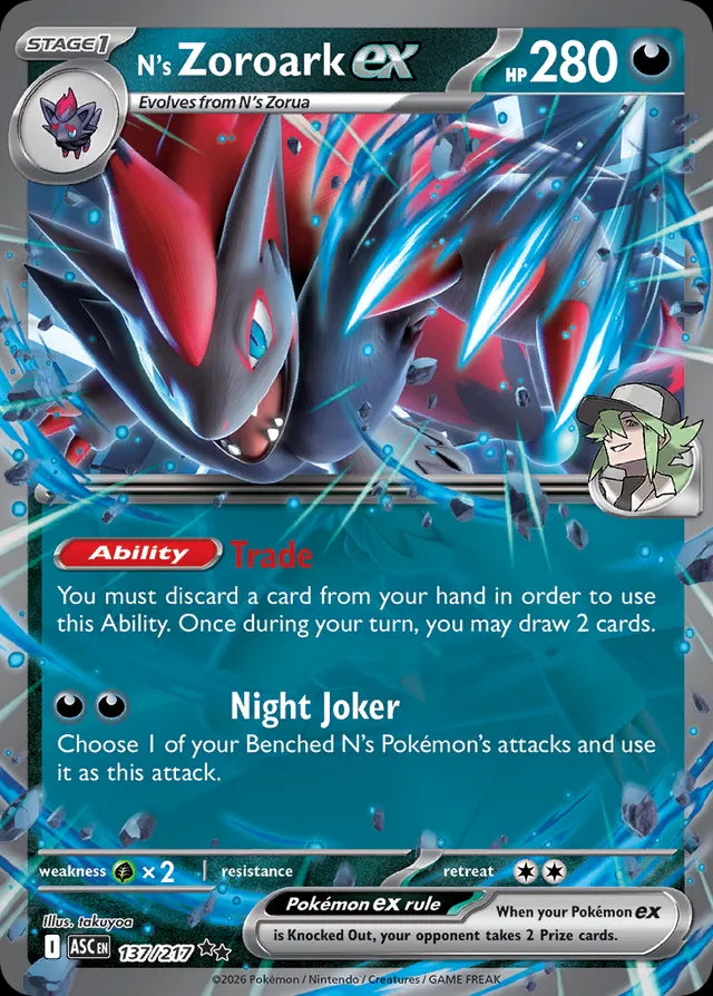 Ascended Heroes N’s Zoroark ex #137/217