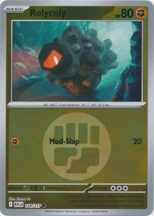 Ascended Heroes Rolycoly #118/217 Reverse Holo