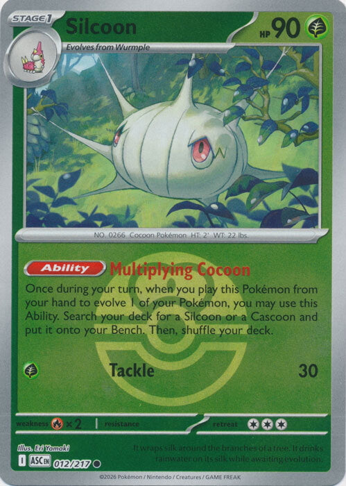 Ascended Heroes Silcoon #012/217 Pokeball Reverse Holo