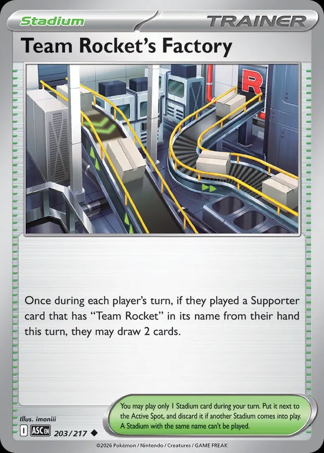 Ascended Heroes Team Rocket’s Factory #203/217