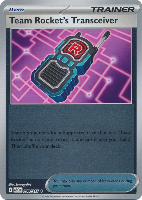 Ascended Heroes Team Rocket’s Transceiver #209/217 Reverse Holo