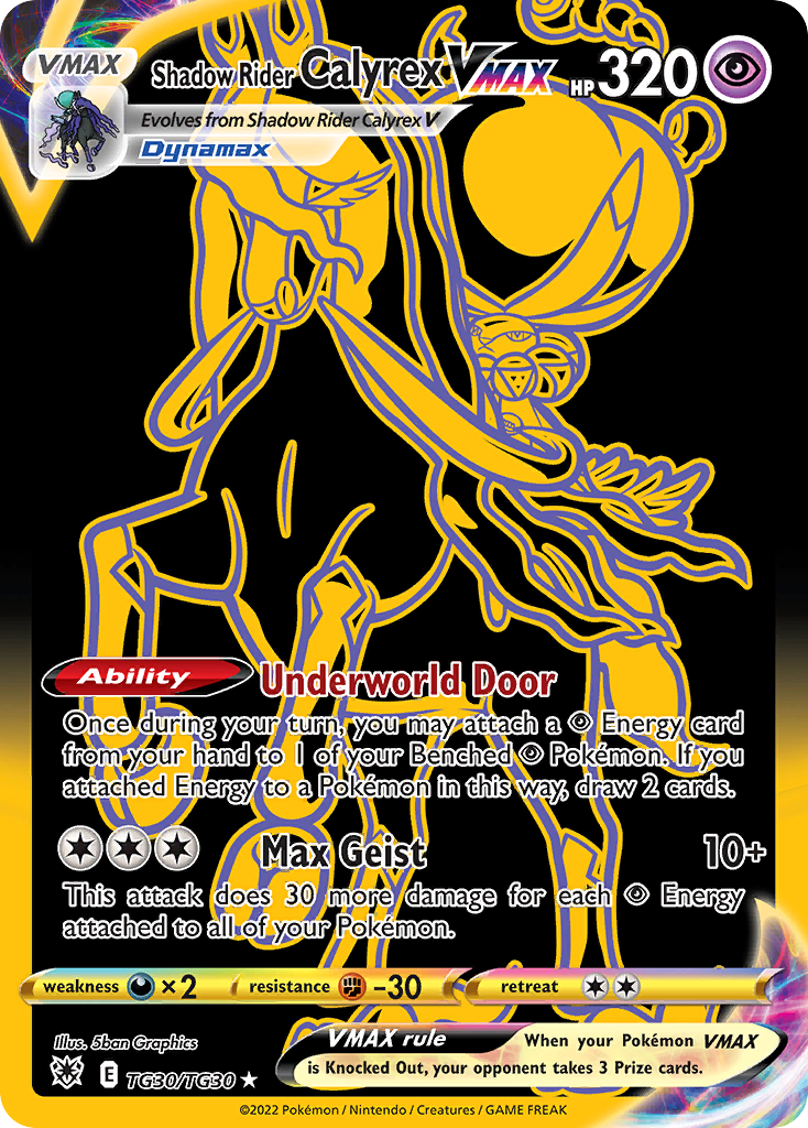 Astral Radiance Trainer Gallery Shadow Rider Calyrex #TG30/30