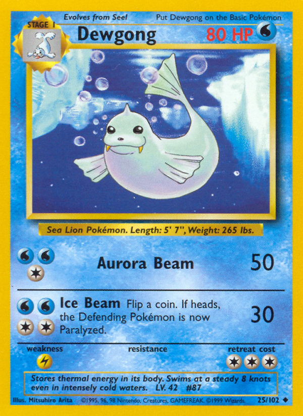 Base set Dewgong #25/102 unlimited
