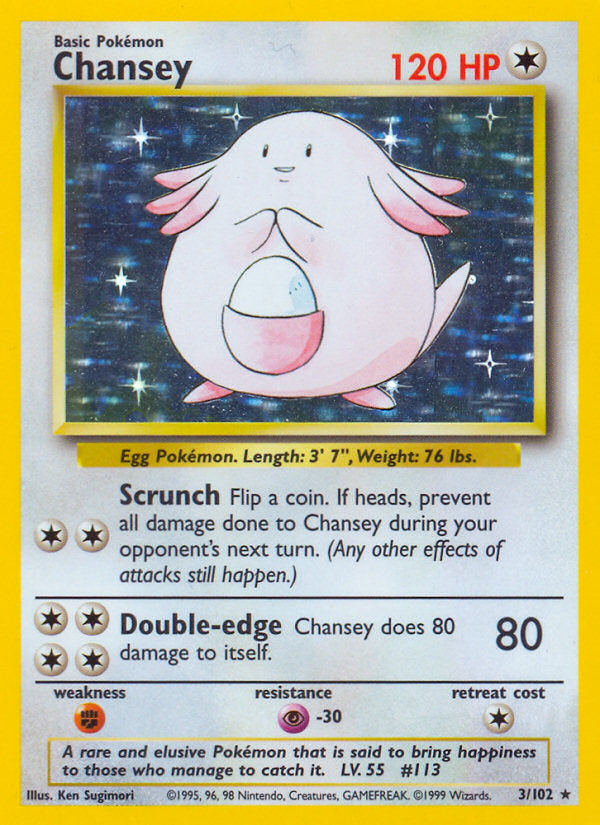 Base set Holo Chansey #3/102 unlimited