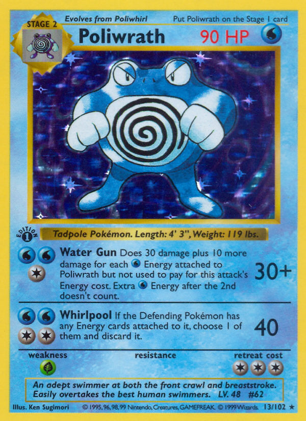 Base set Holo Poliwrath #13/102 first edition