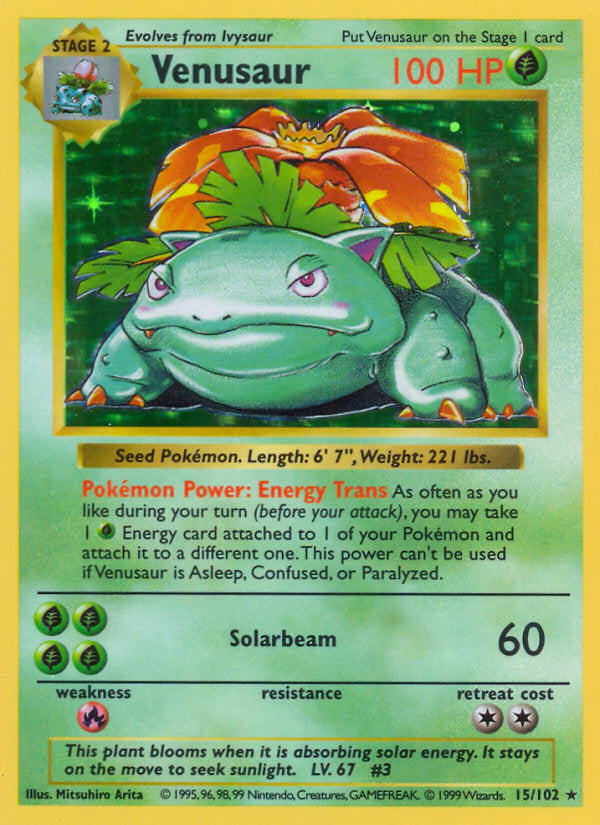 Base set Holo Venusaur #15/102 shadowless