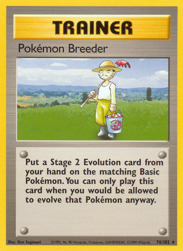Base set Pokémon Breeder #76/102 unlimited