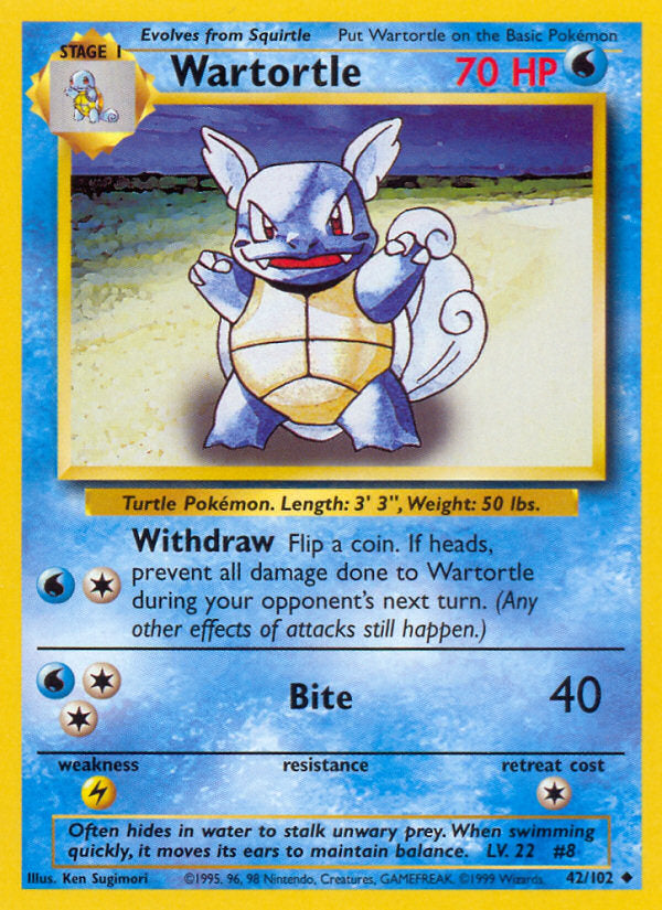 Base set Wartortle #42/102 unlimited