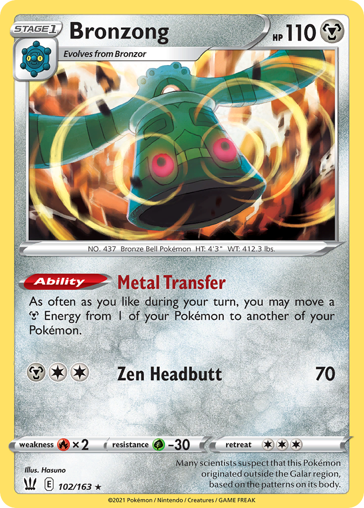 Battle Styles Holo Bronzong #102/163