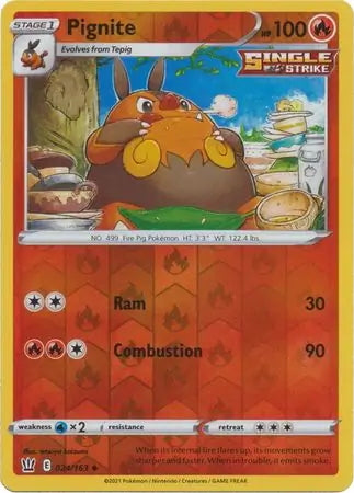 Battle Styles Pignite #24/163 reverse holo