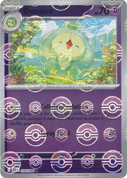 Black Bolt Duosion #38/86 Pokeball Holo