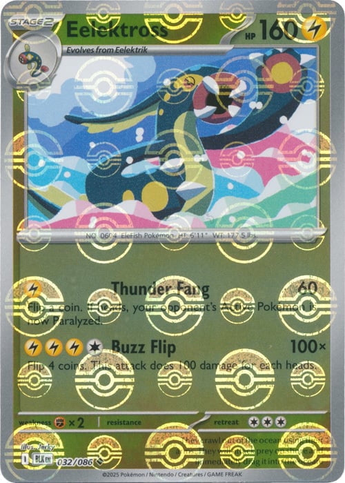 Black Bolt Eelektross #32/86 Pokeball Holo