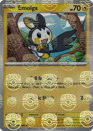 Black Bolt Emolga #29/86 Masterball Holo