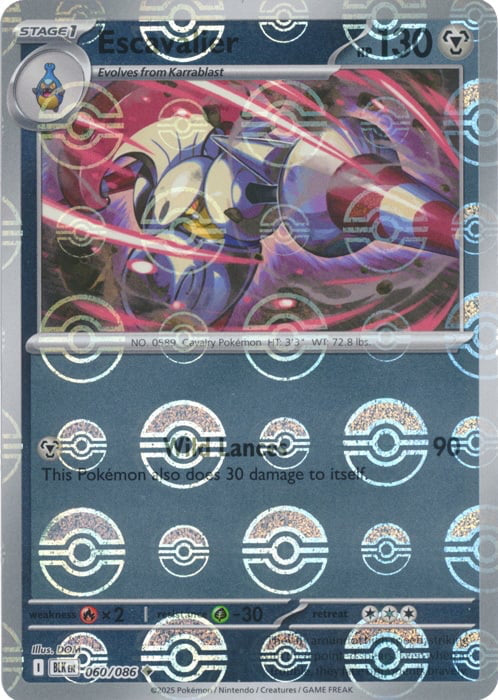 Black Bolt Escavalier #60/86 Pokeball Holo