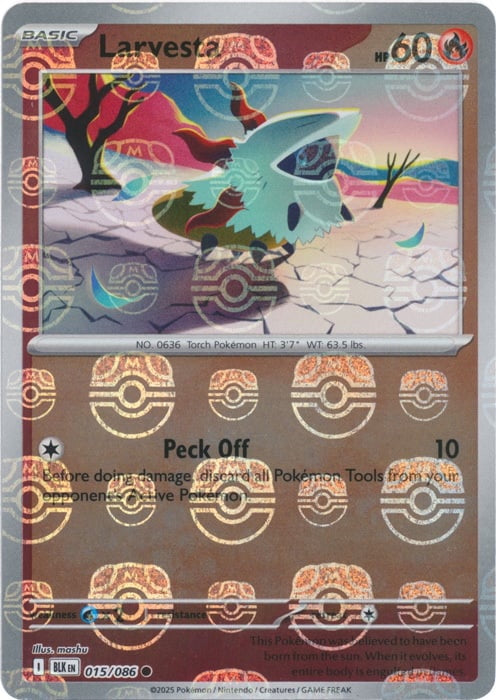 Black Bolt Larvesta #15/86 Masterball Holo