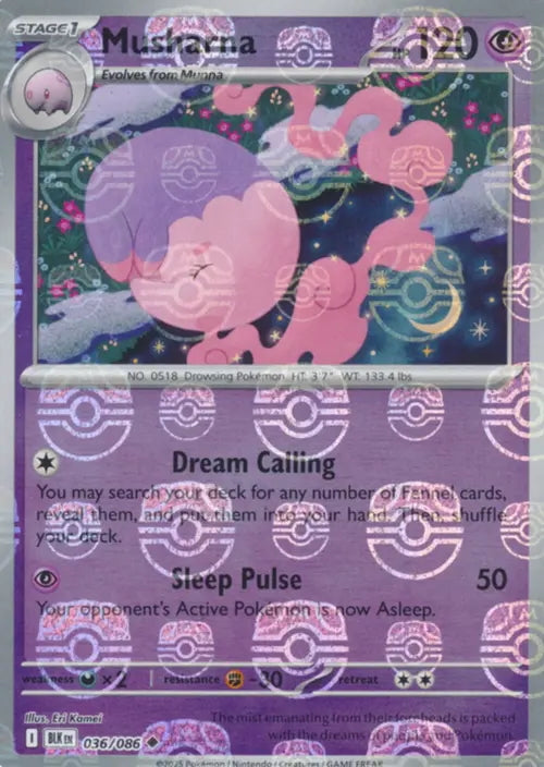 Black Bolt Musharna #36/86 Masterball Holo