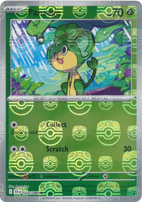 Black Bolt Pansage #4/86 Masterball Holo