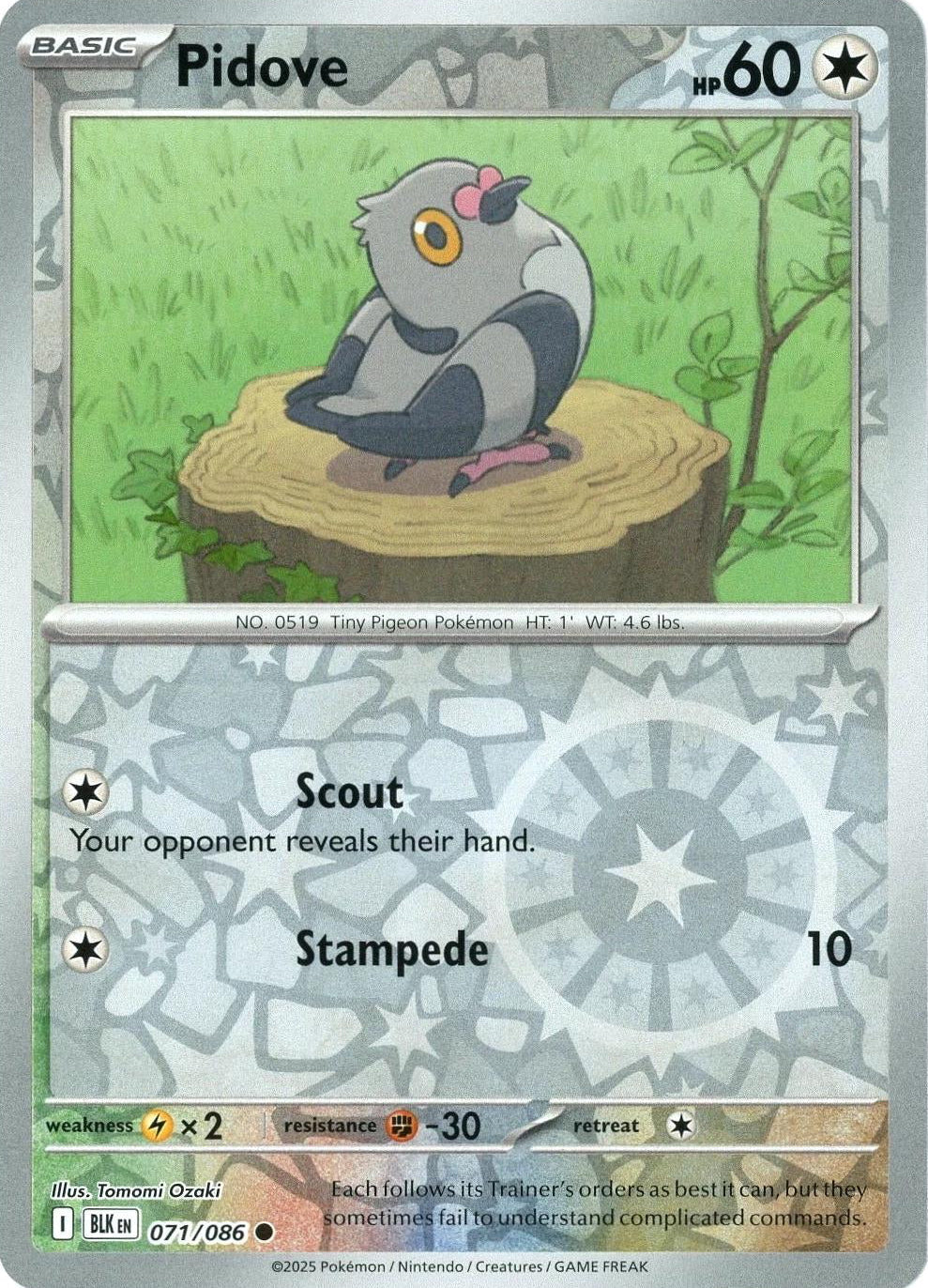Black Bolt Pidove #71/86 reverse holo