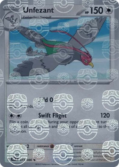 Black Bolt Unfezant #73/86 Masterball Holo