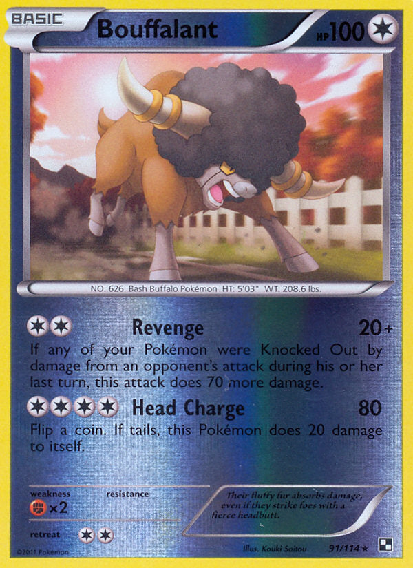 Black & White Bouffalant #91/114 reverse holo
