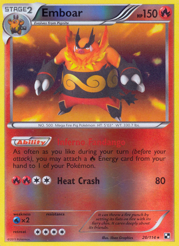 Black & White Emboar #20/114 reverse holo