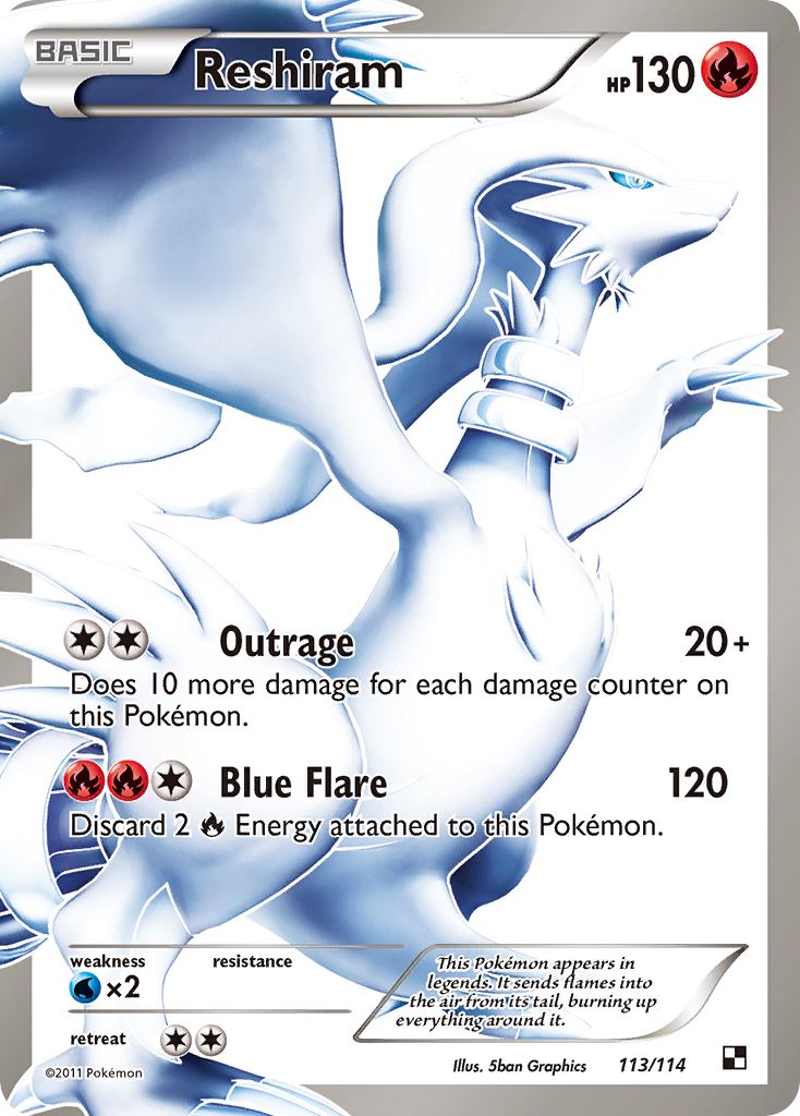 Black & White Holo Reshiram #113/114